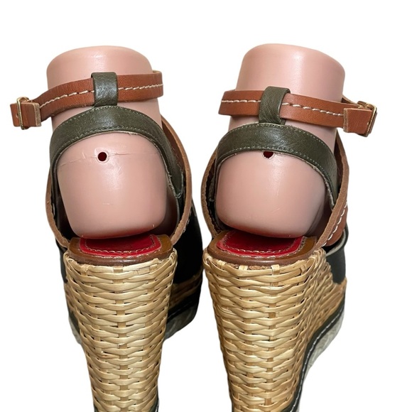 PALOMA BARCELO Platform
Leather Wicker Wedge Sandals
37 Olive/Brown Ankle Strap - Picture 6 of 16